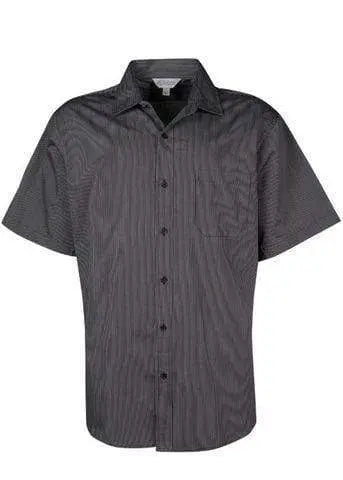 Aussie Pacific Men's Henley Short Sleeve Shirt 1900s Corporate Wear Aussie Pacific Black/Silver XXS